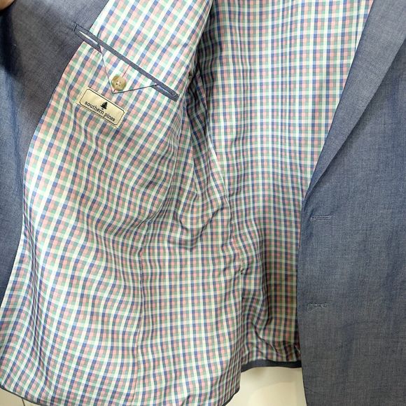 Southern Pines XL Blue Sport Coat Two Button Jacket 100% Cotton Easter Men’s - Picture 9 of 16